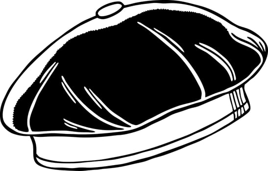Classic French Beret Black and White Illustration for Fashion Design vector
