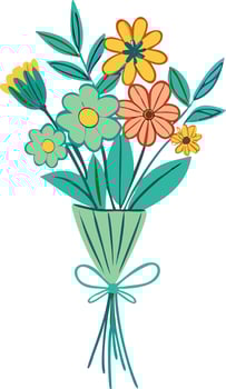 Colorful Floral Bouquet Illustration for Greeting Cards and Invitations vector