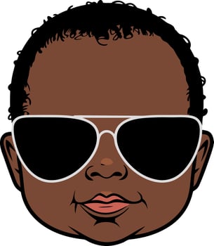 Cool Baby Head Wearing Sunglasses Illustration for Fun Creative Designs vector