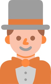 Elegant Gentleman in Top Hat and Bow Tie Illustration vector