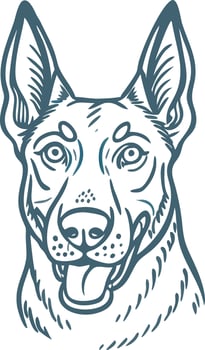 German Shepherd Dog Face Art for Pet Lovers and Designers vector