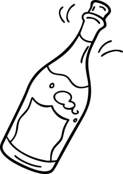 Hand Drawn Champagne Bottle Illustration Celebratory Beverage Design vector