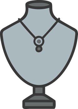 Jewelry Display Bust with Elegant Necklace Illustration vector
