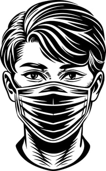 Protective Mask Illustration Pandemic Health Safety Face Covering Art vector