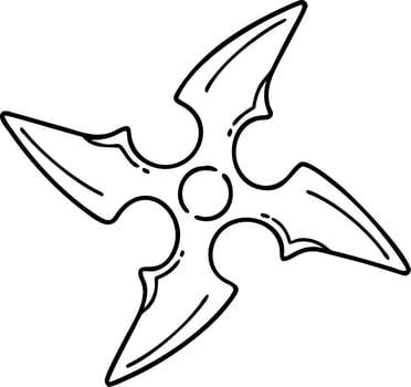 Shuriken Ninja Throwing Star Illustration with Sharp Edges vector