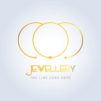 Golden ring, jewellery logo, jewellery shop logo, golden color, unique shape, sparkle diamond, unique logo, ear rings. creative logo, silver background vector
