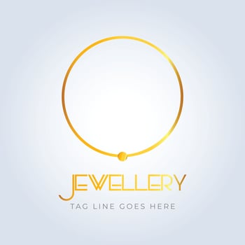 Golden ring, jewellery logo, earing, jewellery shop logo, golden color, unique shape, sparkle diamond, unique logo, creative logo, silver background vector