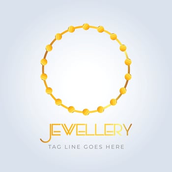 Golden ring, jewellery logo, jewellery shop logo, golden color, unique shape, sparkle diamond, unique logo, creative logo, silver background vector
