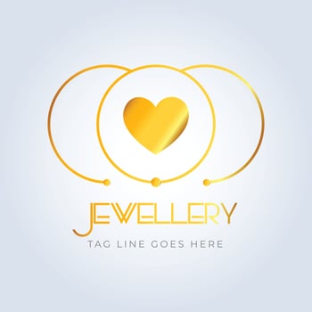 Golden ring, jewellery logo, jewellery shop logo, golden color, unique shape, sparkle diamond, unique logo, earing logo, creative logo, silver background vector