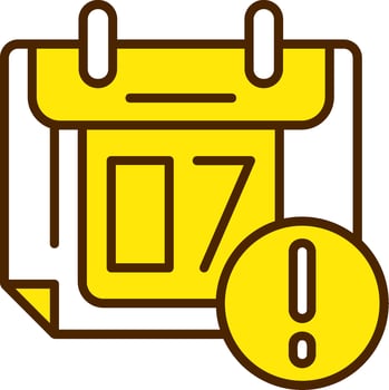 Calendar event Yellow Filled Style Icon vector