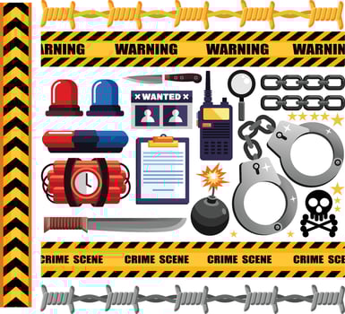 Crime Elements Illustration vector