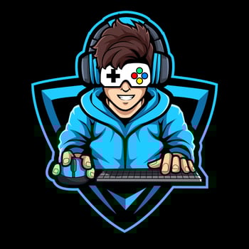 gamer streamer mascot logo illustration vector