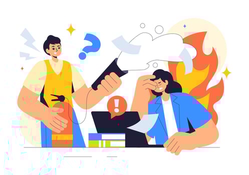 Flat Cartoon Style Showing Emotional Burnout Prevention and Stress Relief for Workplace Safety vector
