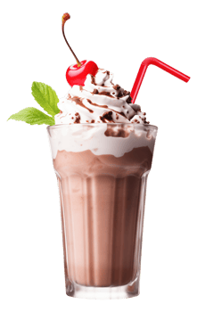 Milkshake with Cherry on Top Isolated on Transparent Background png