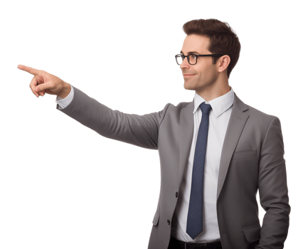 Businessman Pointing Isolated on Transparent Background png