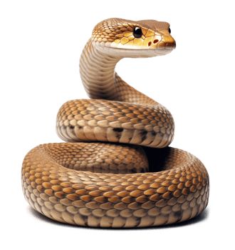 Coiled Snake Isolated on Transparent Background png
