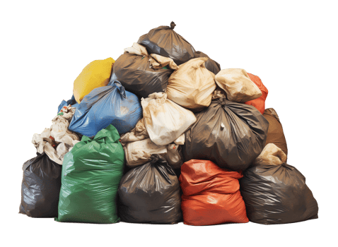 Pile of Garbage Bag Trash Isolated on Transparent Background png