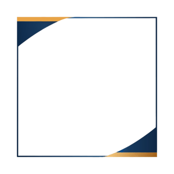 Simple Blue and Gold Border on Transparent Background png
