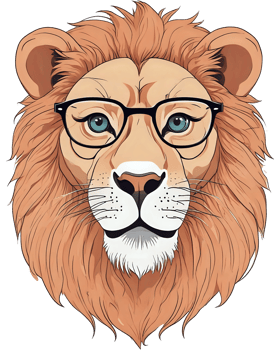 Lion head with glasses png