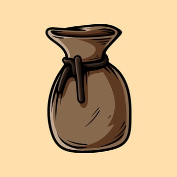 leather old money bag isolated drawing line art style sketch classic vintage design illustration vector