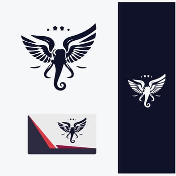 Skydance Elephant flying logo vector