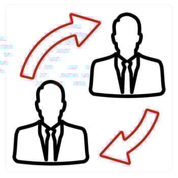 Duties transfer and share icon concept vector