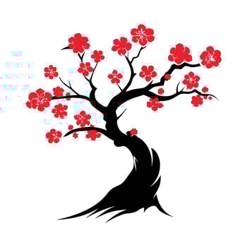 Cherry Tree Blossom Branch Illustration - Nature, Spring, and Floral Design vector
