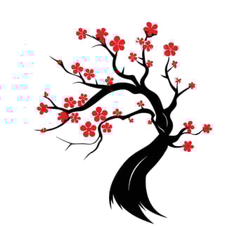 Spring Cherry Blossom Branch - Nature and Floral Illustration for Seasonal Designs vector