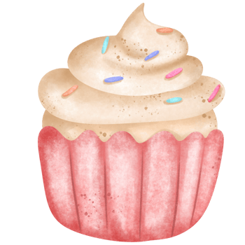 Watercolor cupcakes with icing ,cupcakes with gingerbread png