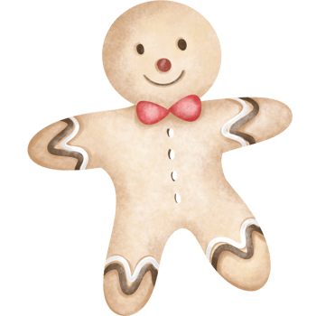 Watercolor gingerbread man png