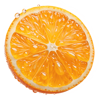 fresh orange slice isolated on transparent background png