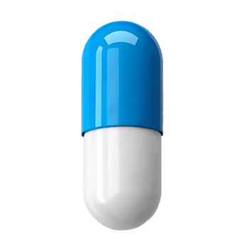 drug or pill blue and white realistic 3D isolated on transparent background png