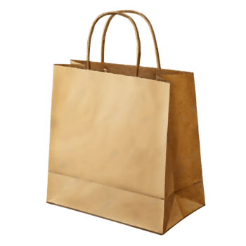 brown paper shopping bag isolated on transparent background png
