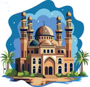 Muslim sanctuary flat style illustration vector
