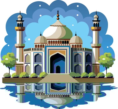 Flat illustration depicting sultan mosque vector