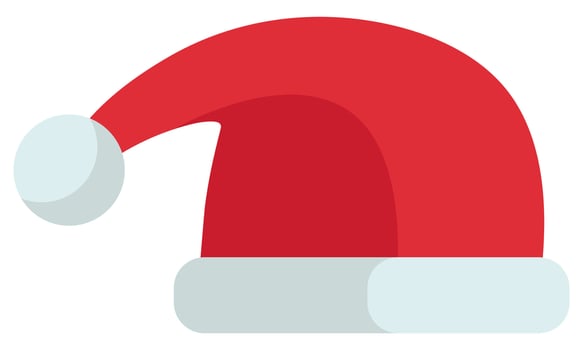 Santa christmas hat icon isolated on white background. vector