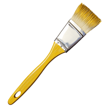 Paintbrush with Wooden Handle on Transparent Background png