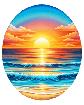 Summer t-shirt art as sea and sunset png