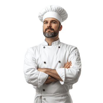 Chef's in uniform isolated on transparent background png