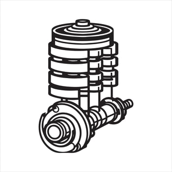 Camshaft silhouette on white background vector