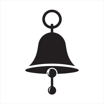Bell black silhouette on white background vector