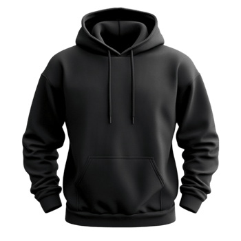 Black hoodie isolated on transparent background png