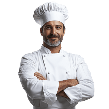 happy chef wear uniform transparent background png