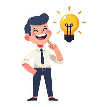 illustration of businessman and light bulb png