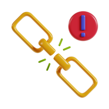 A colorful link icon with an exclamation mark, indicating a warning or alert. png