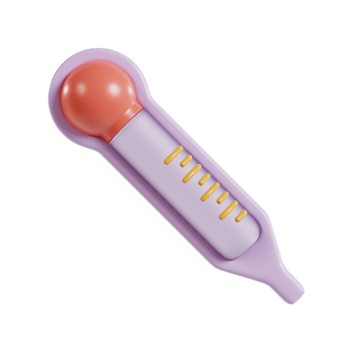 A digital thermometer with a round tip and measurement scale for checking body temperature. png