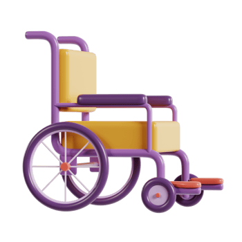 A colorful, modern wheelchair designed for mobility and accessibility. png