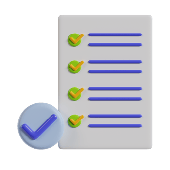 A checklist with checkmarks, symbolizing task completion and organization. png