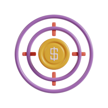 A circular target design featuring a dollar sign in the center, symbolizing financial focus. png