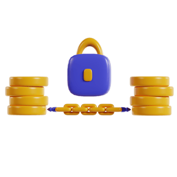 A colorful digital padlock surrounded by weights, symbolizing security and strength. png